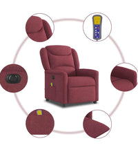 Massagesessel Elektrisch Weinrot Stoff