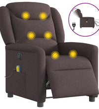 Massagesessel Elektrisch Dunkelbraun Stoff
