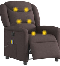 Massagesessel Elektrisch Dunkelbraun Stoff