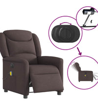Massagesessel Elektrisch Dunkelbraun Stoff