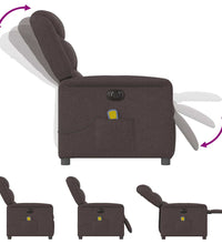 Massagesessel Elektrisch Dunkelbraun Stoff