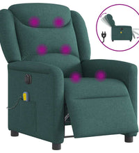 Massagesessel Elektrisch Dunkelgrün Stoff