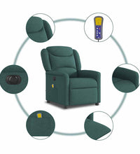 Massagesessel Elektrisch Dunkelgrün Stoff