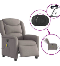Massagesessel Elektrisch Taupe Stoff