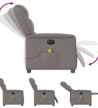 Massagesessel Elektrisch Taupe Stoff