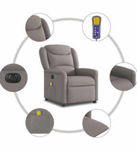 Massagesessel Elektrisch Taupe Stoff