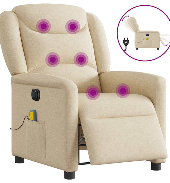 Massagesessel Elektrisch Creme Stoff