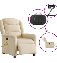 Massagesessel Elektrisch Creme Stoff