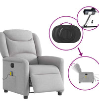 Massagesessel Elektrisch Wolkengrau Stoff