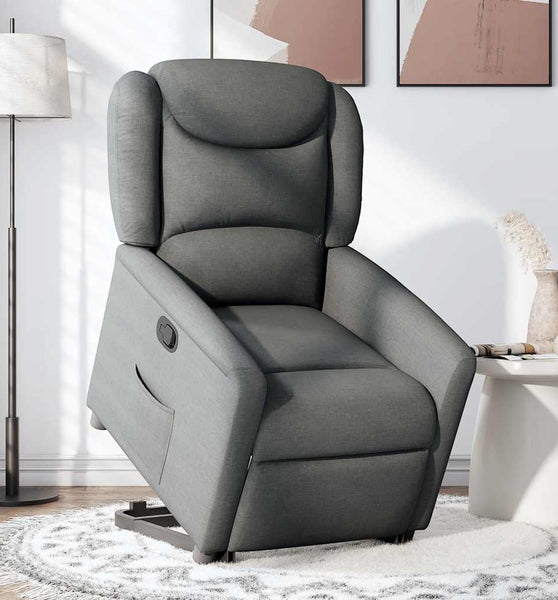 Relaxsessel mit Aufstehhilfe Dunkelgrau Stoff