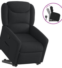 Relaxsessel mit Aufstehhilfe Schwarz Stoff