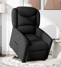 Relaxsessel mit Aufstehhilfe Schwarz Stoff
