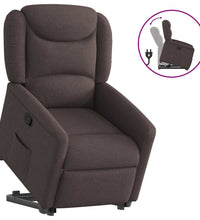 Relaxsessel mit Aufstehhilfe Dunkelbraun Stoff