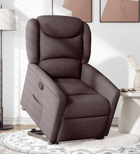 Relaxsessel mit Aufstehhilfe Dunkelbraun Stoff