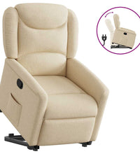 Relaxsessel mit Aufstehhilfe Creme Stoff