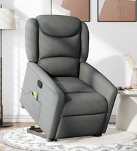 Massagesessel mit Aufstehhilfe Dunkelgrau Stoff