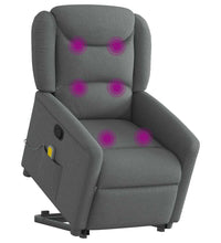Massagesessel mit Aufstehhilfe Dunkelgrau Stoff