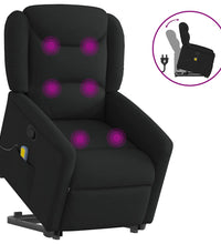 Massagesessel mit Aufstehhilfe Schwarz Stoff