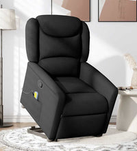 Massagesessel mit Aufstehhilfe Schwarz Stoff