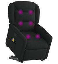 Massagesessel mit Aufstehhilfe Schwarz Stoff