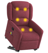 Massagesessel mit Aufstehhilfe Weinrot Stoff