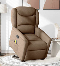 Massagesessel mit Aufstehhilfe Braun Stoff
