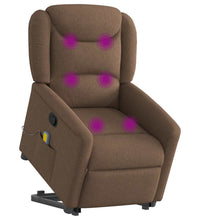 Massagesessel mit Aufstehhilfe Braun Stoff