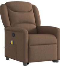 Massagesessel mit Aufstehhilfe Braun Stoff