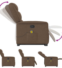 Massagesessel mit Aufstehhilfe Braun Stoff