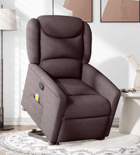 Massagesessel mit Aufstehhilfe Dunkelbraun Stoff