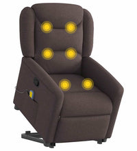 Massagesessel mit Aufstehhilfe Dunkelbraun Stoff