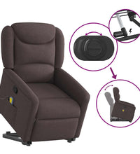 Massagesessel mit Aufstehhilfe Dunkelbraun Stoff
