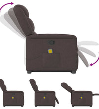 Massagesessel mit Aufstehhilfe Dunkelbraun Stoff