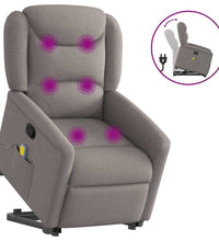 Massagesessel mit Aufstehhilfe Taupe Stoff