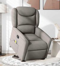 Massagesessel mit Aufstehhilfe Taupe Stoff