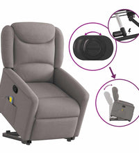 Massagesessel mit Aufstehhilfe Taupe Stoff