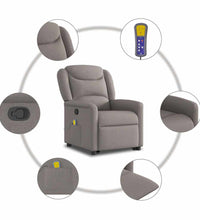 Massagesessel mit Aufstehhilfe Taupe Stoff