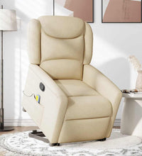 Massagesessel mit Aufstehhilfe Creme Stoff