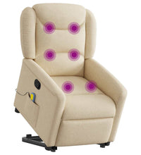 Massagesessel mit Aufstehhilfe Creme Stoff