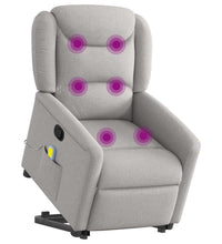 Massagesessel mit Aufstehhilfe Wolkengrau Stoff
