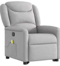 Massagesessel mit Aufstehhilfe Wolkengrau Stoff