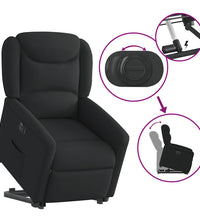 Relaxsessel mit Aufstehhilfe Elektrisch Schwarz Stoff