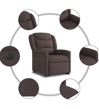 Relaxsessel mit Aufstehhilfe Elektrisch Dunkelbraun Stoff
