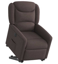 Relaxsessel mit Aufstehhilfe Elektrisch Dunkelbraun Stoff