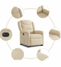 Relaxsessel mit Aufstehhilfe Elektrisch Creme Stoff