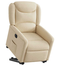 Relaxsessel mit Aufstehhilfe Elektrisch Creme Stoff