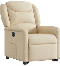Relaxsessel mit Aufstehhilfe Elektrisch Creme Stoff