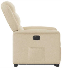 Relaxsessel mit Aufstehhilfe Elektrisch Creme Stoff
