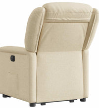 Relaxsessel mit Aufstehhilfe Elektrisch Creme Stoff