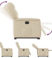 Relaxsessel mit Aufstehhilfe Elektrisch Creme Stoff